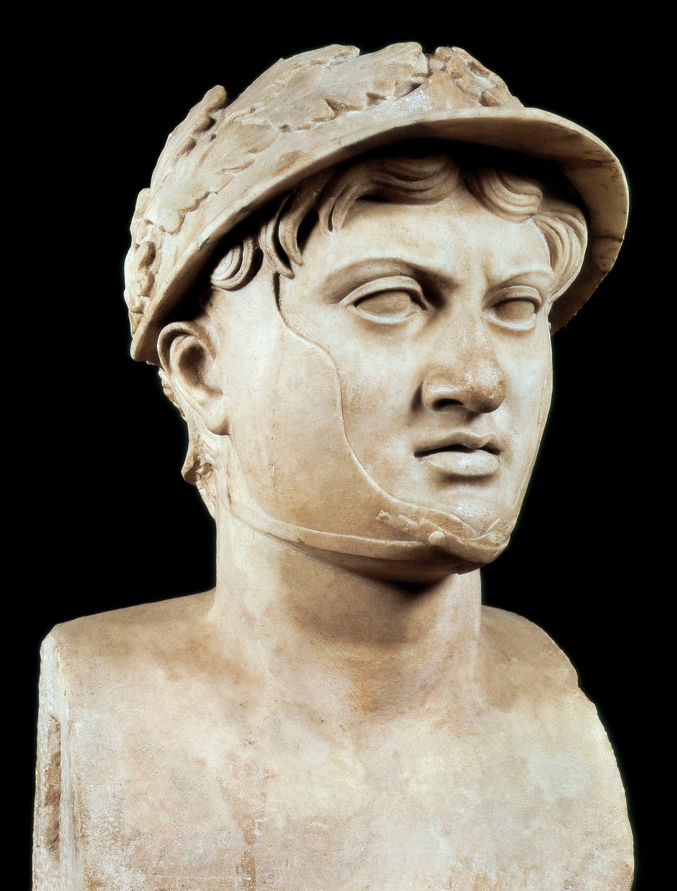 Romersk konst: byst av Pyrrhus 1:a (319-272 f.Kr.) (marmor) av Roman Roman