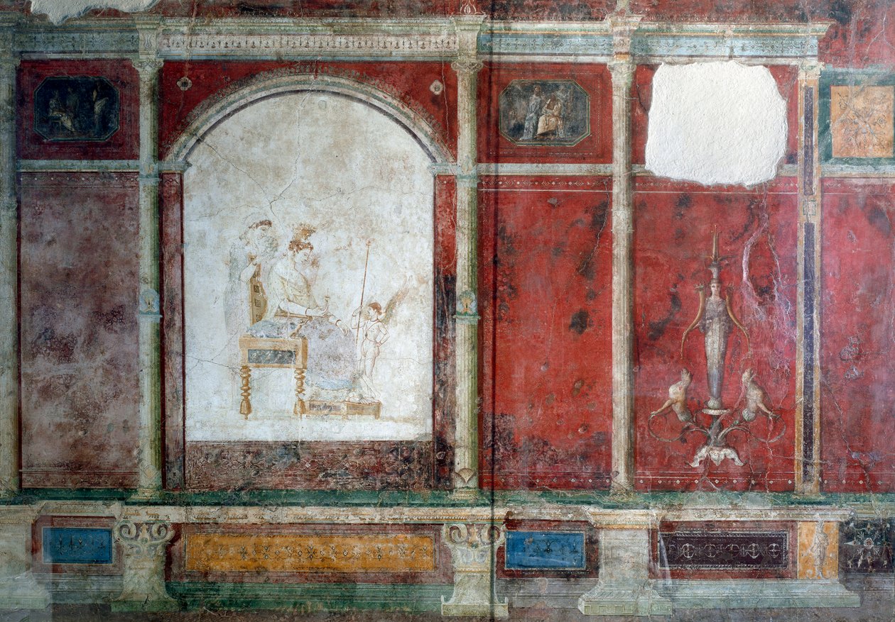 Romersk konst: representation av den gudomliga Venus sittande. från en villa nära Farnesina i Rom. Rom, National Roman Museum (eller Terme) av Roman Roman