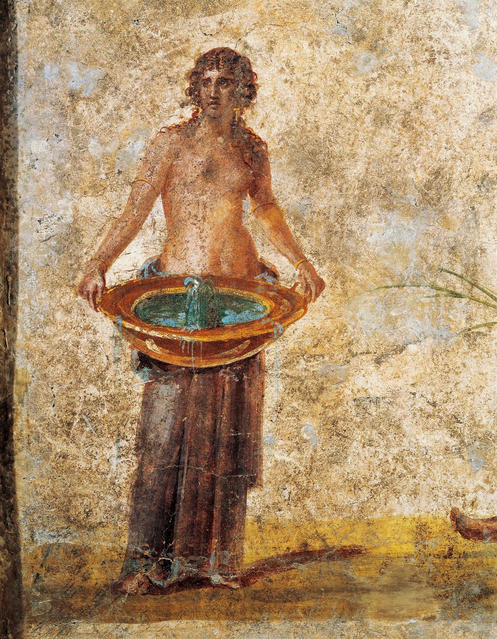Romersk civilisation - Kvinna som bär en hink med vatten, från Pompeji av Roman Roman