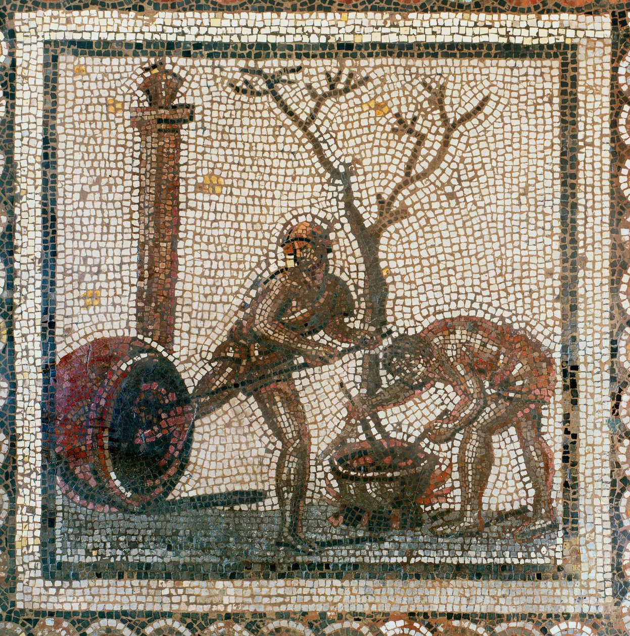 Tarering av faten (mosaik) av Roman Roman