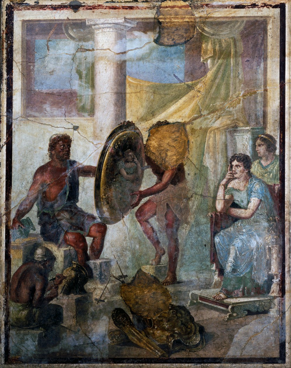 Thetis och Hefaistos, fresk i 3:e pompeiansk stil, avslöjad i Pompeji (Unescos världsarvslista av Roman Roman