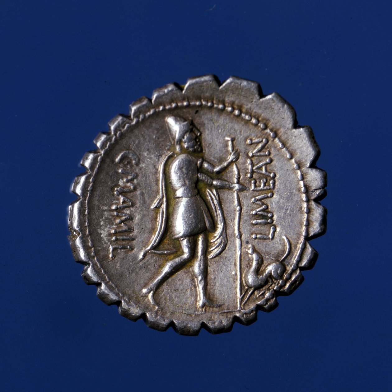 Ulysses igenkänd av sin hund Argo. Romerskt silvermynt, 83 f.Kr. av Roman Roman
