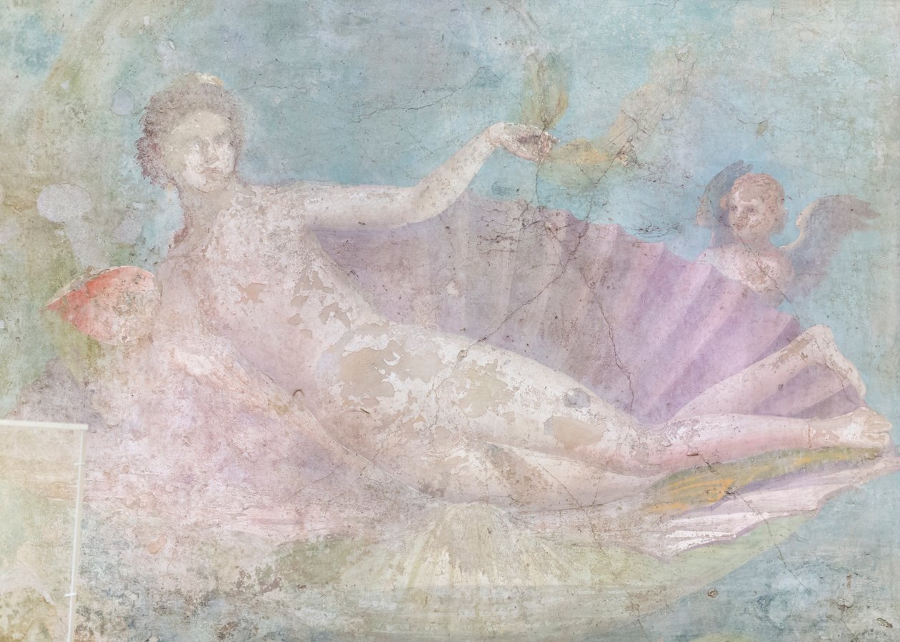 Venus på snäcka, målning, 50-75 e.Kr (fresco) av Roman Roman
