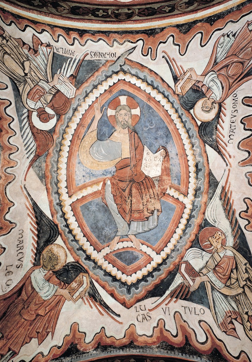 Kristus i ära i tetramorfen, sent 1100-tal av Romanesque