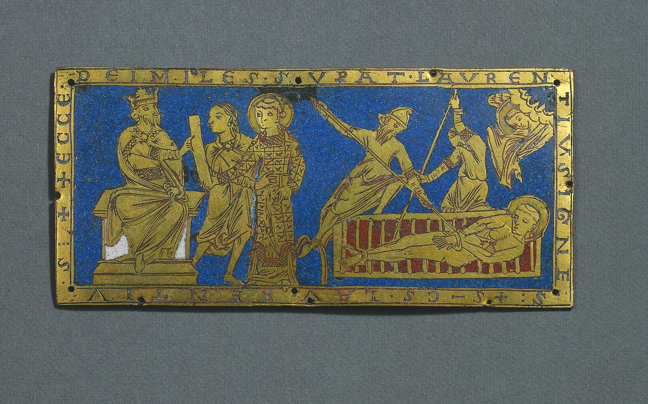 Fördömelse och martyrskap av Saint Lawrence, c.1180 av Romanesque