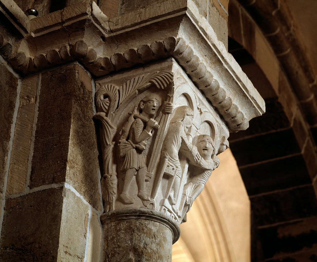 Esau återvänder från jakt (ristat kapital) av Romanesque