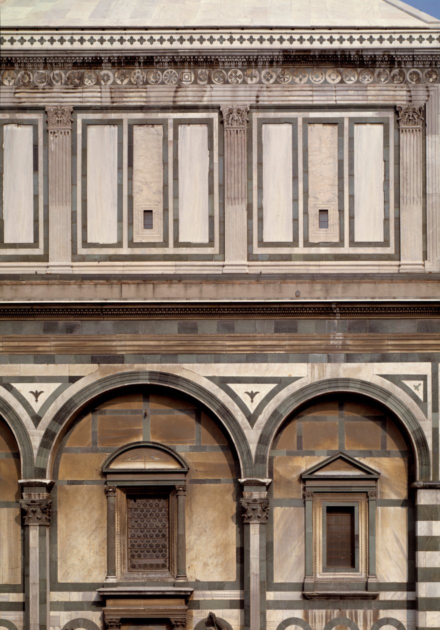 Exteriör vy av Baptistery St John the Baptist (Florence Baptistery) av Romanesque