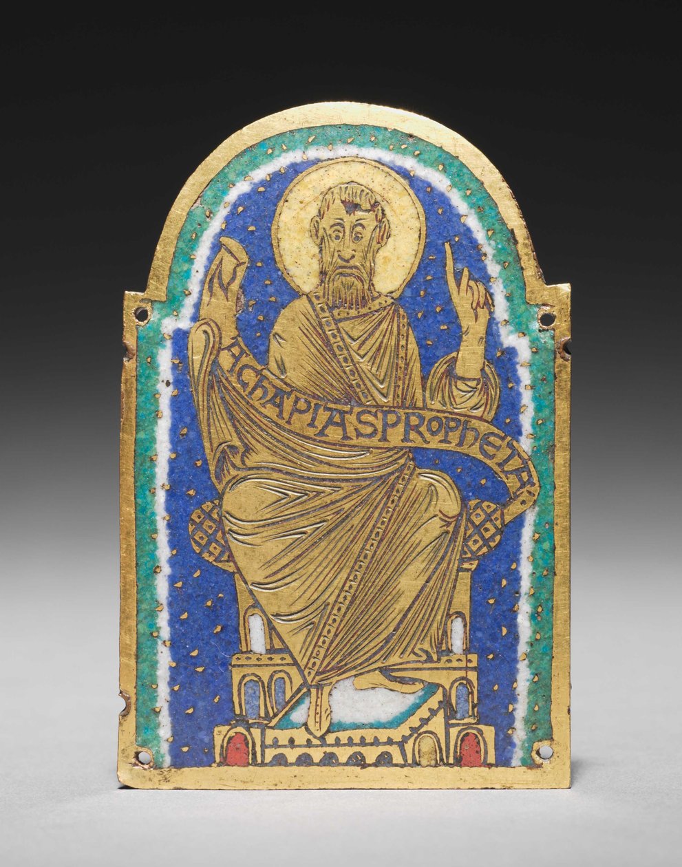 Tavla: Sittande profet från en relikvieskrin: Achapias av Romanesque