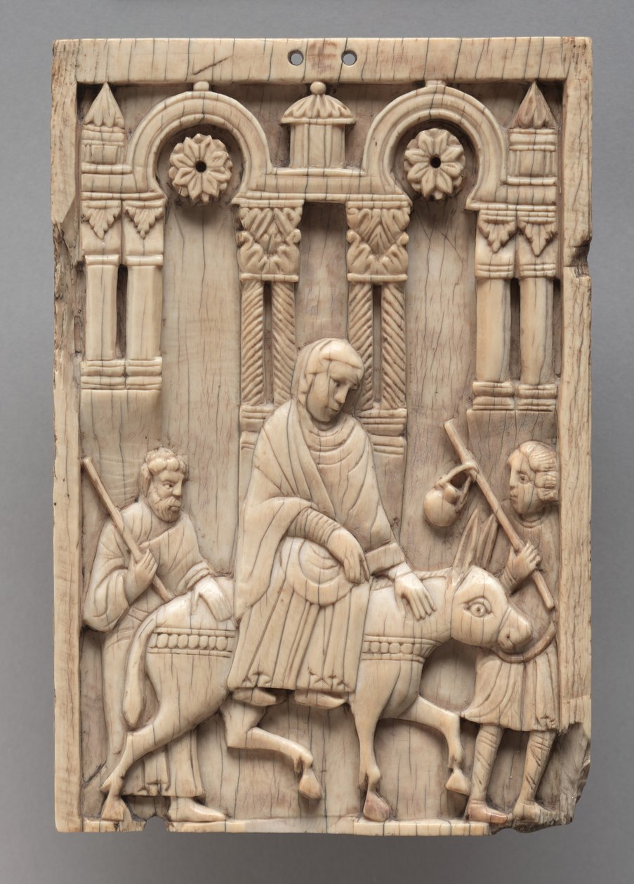 Tavla: Resan till Betlehem, ca 1100-1120 av Romanesque