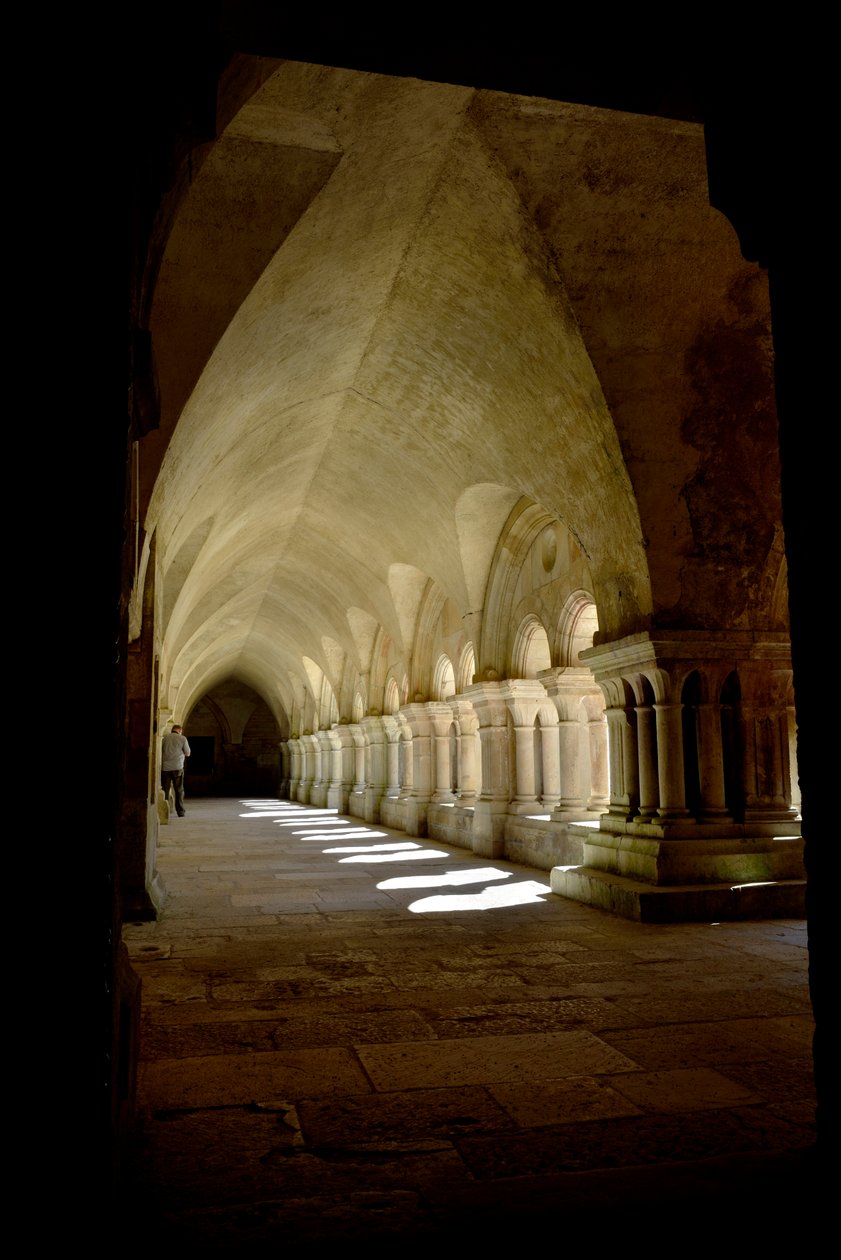 Romansk arkitektur: galleri för kloster i cistercienserklostret Fontenay, Bourgogne av Romanesque