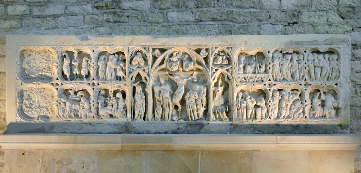 Romansk konst: altartavla som representerar olika scener av evangeliet av Romanesque