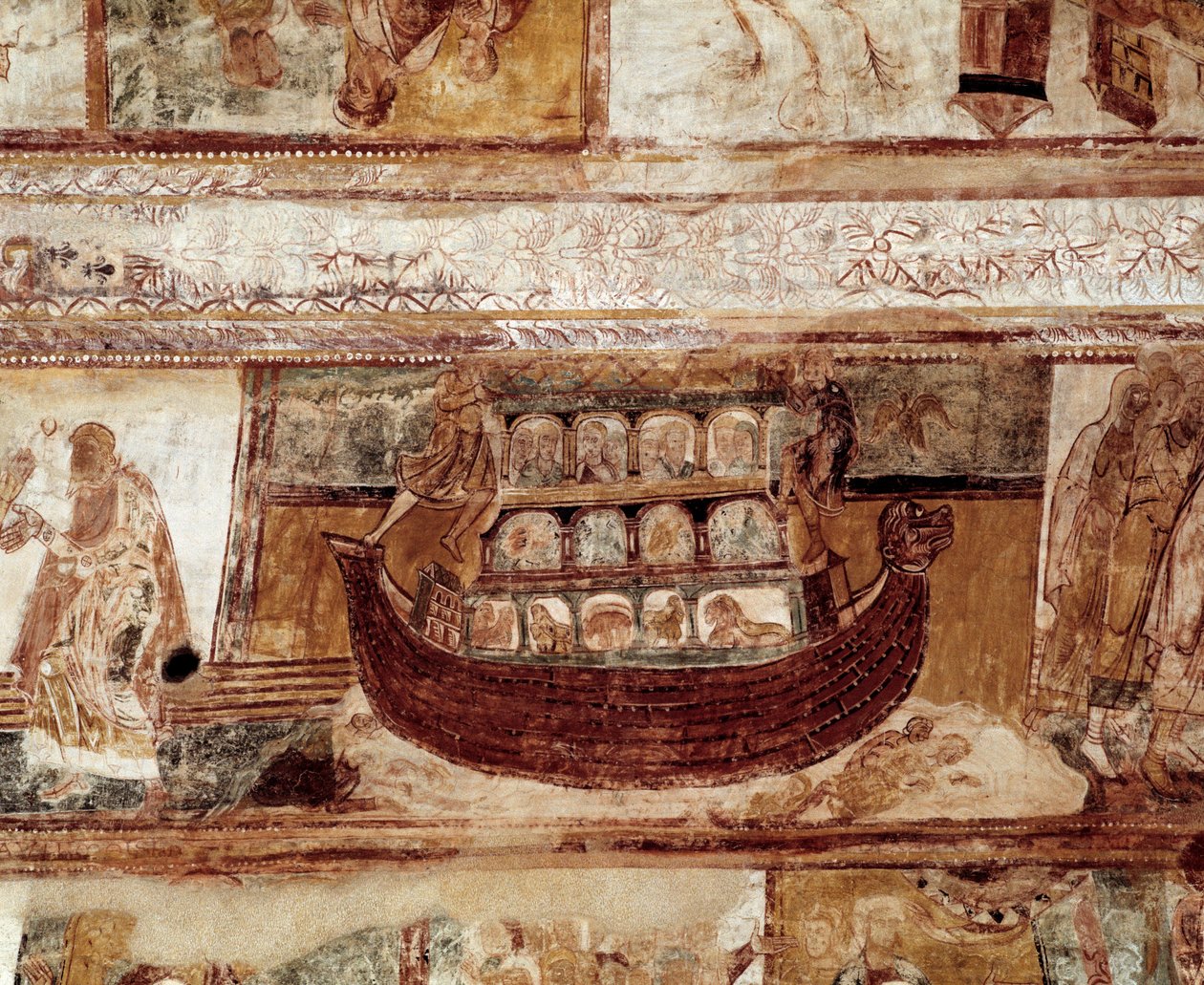 Noas båge (fresk i taket) av Romanesque
