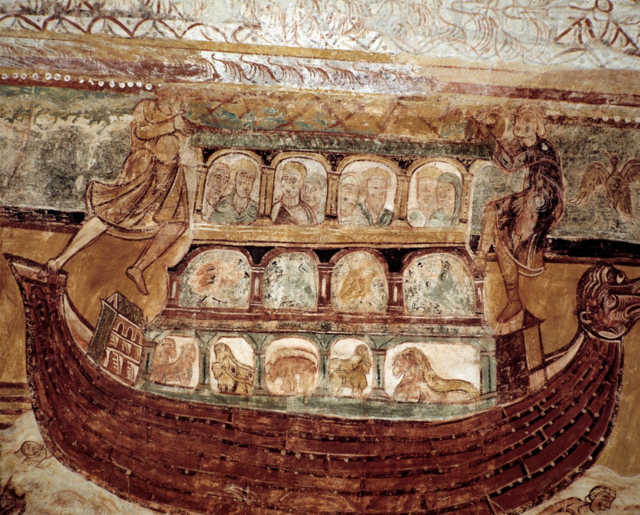 Noas båge (fresk i taket) av Romanesque