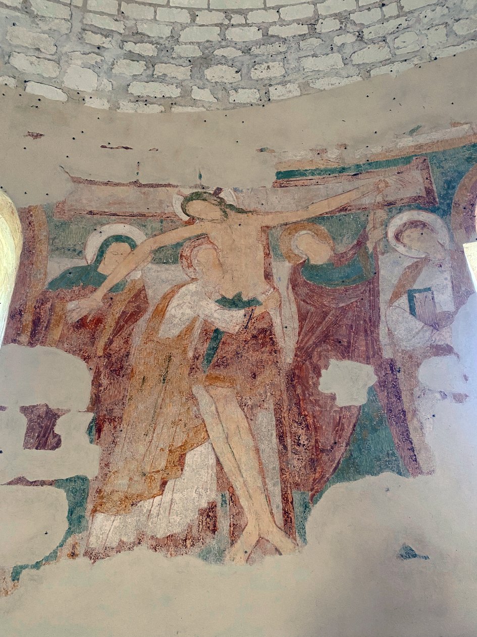 Nedstigningen från Croix, Saint-Jean du Liget kapell, Touraine av Romanesque