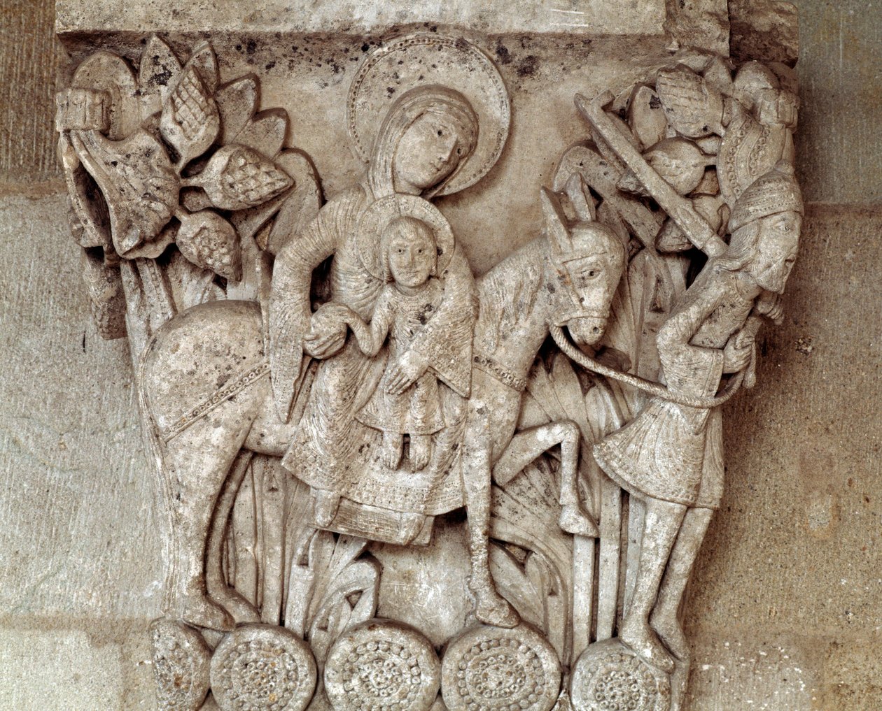 Flygningen till Egypten (snickrad huvudstad) av Romanesque