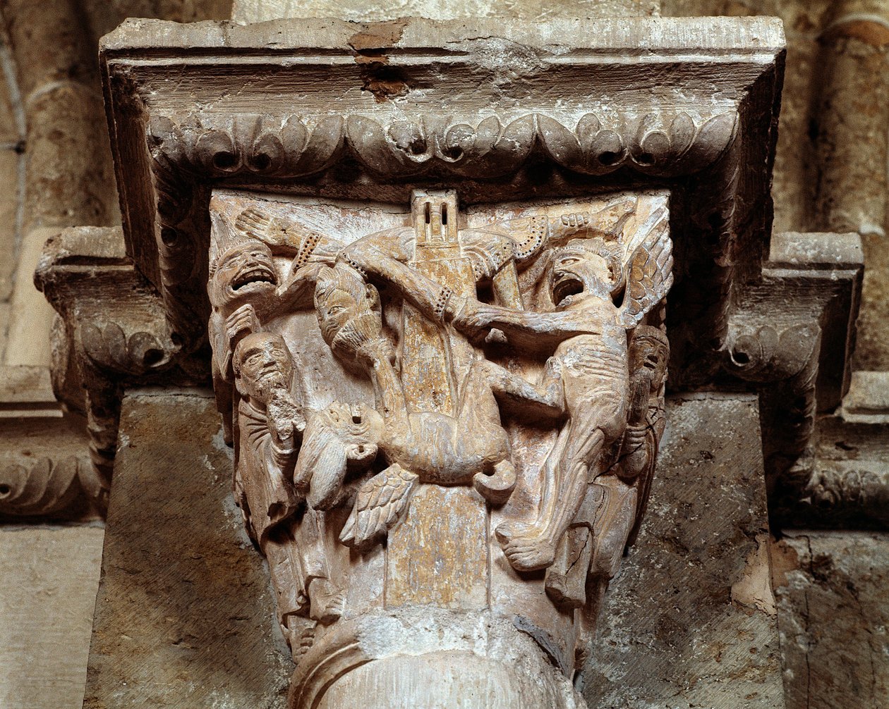 Visionen av den helige Antonius av Padua (snickrad huvudstad) av Romanesque