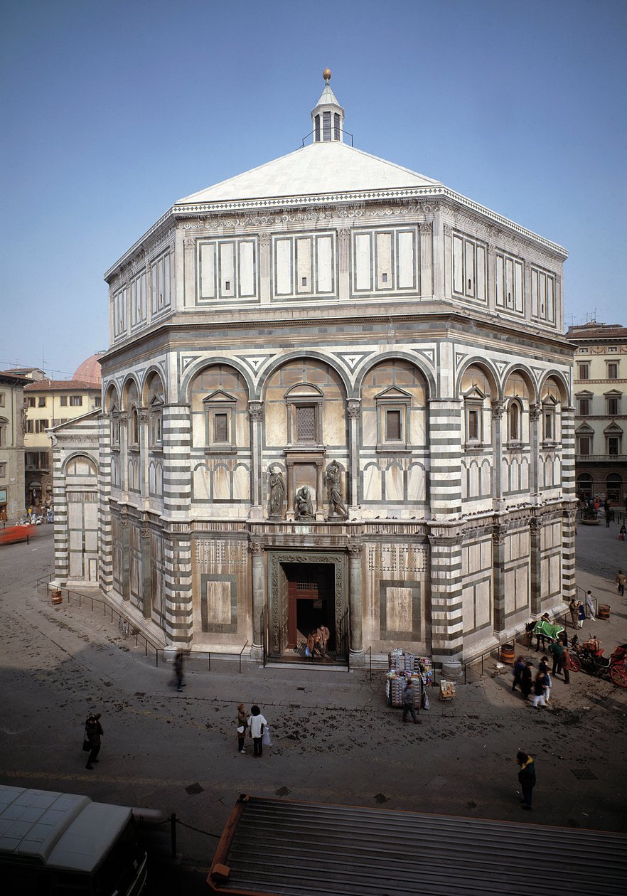 Utsikt över Baptisteriet St John the Baptist (Florence Baptistery) av Romanesque