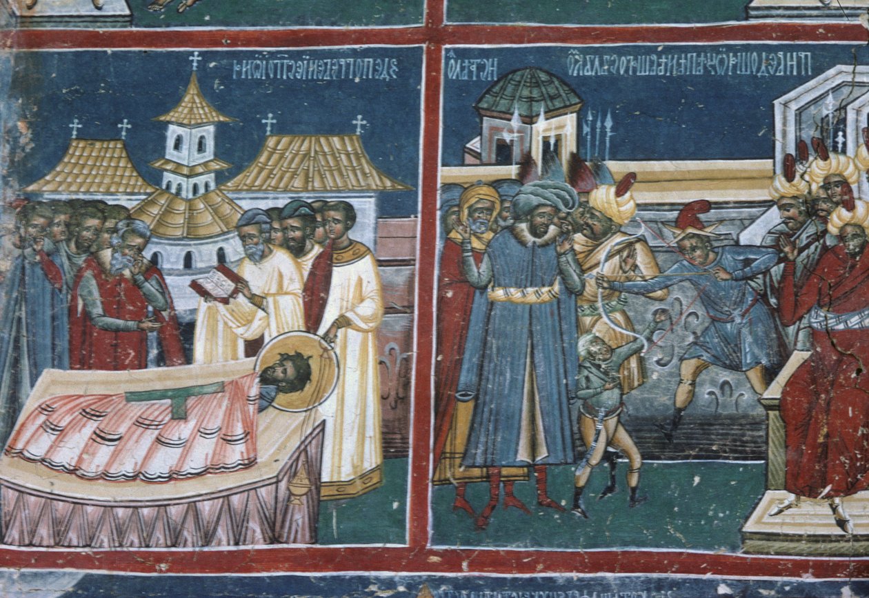 Detalj från kyrkans norra vägg, ca 1601 av Romanian School
