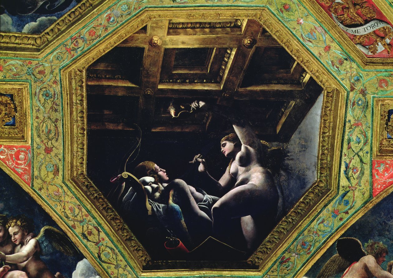 Kammaren av Amor och Psyke, Psyke överväger Amor av Romano Giulio