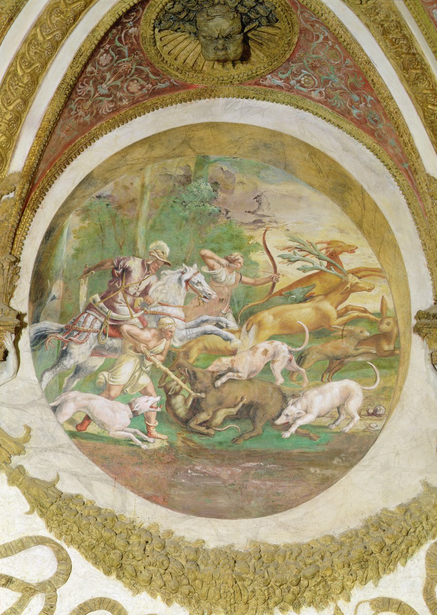 Vindarnas kammare, hjort- och vildsvinsjakt av Romano Giulio