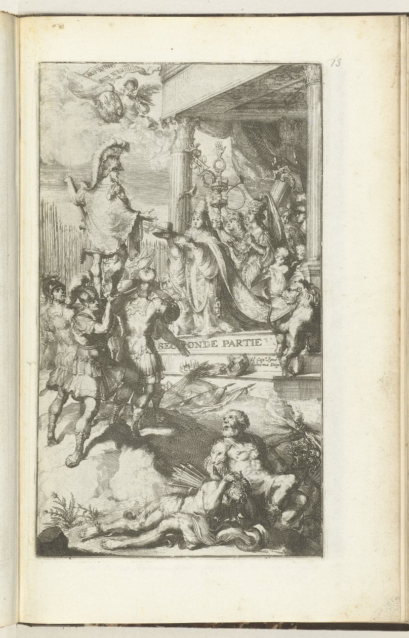 Titeltryck för andra delen av Guerres de Flandres Andra delen (titel på objekt) Guerres de Flandres (serietitel) av Romeyn de Hooghe (attributed to)