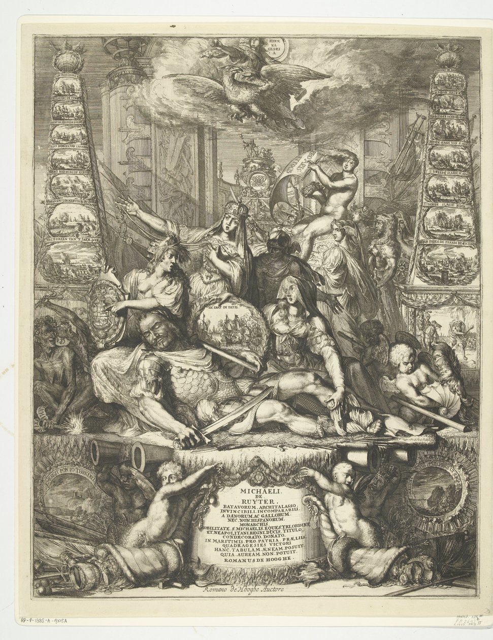 Allegori över Michiel de Ruyters död, 1676 av Romeyn de Hooghe