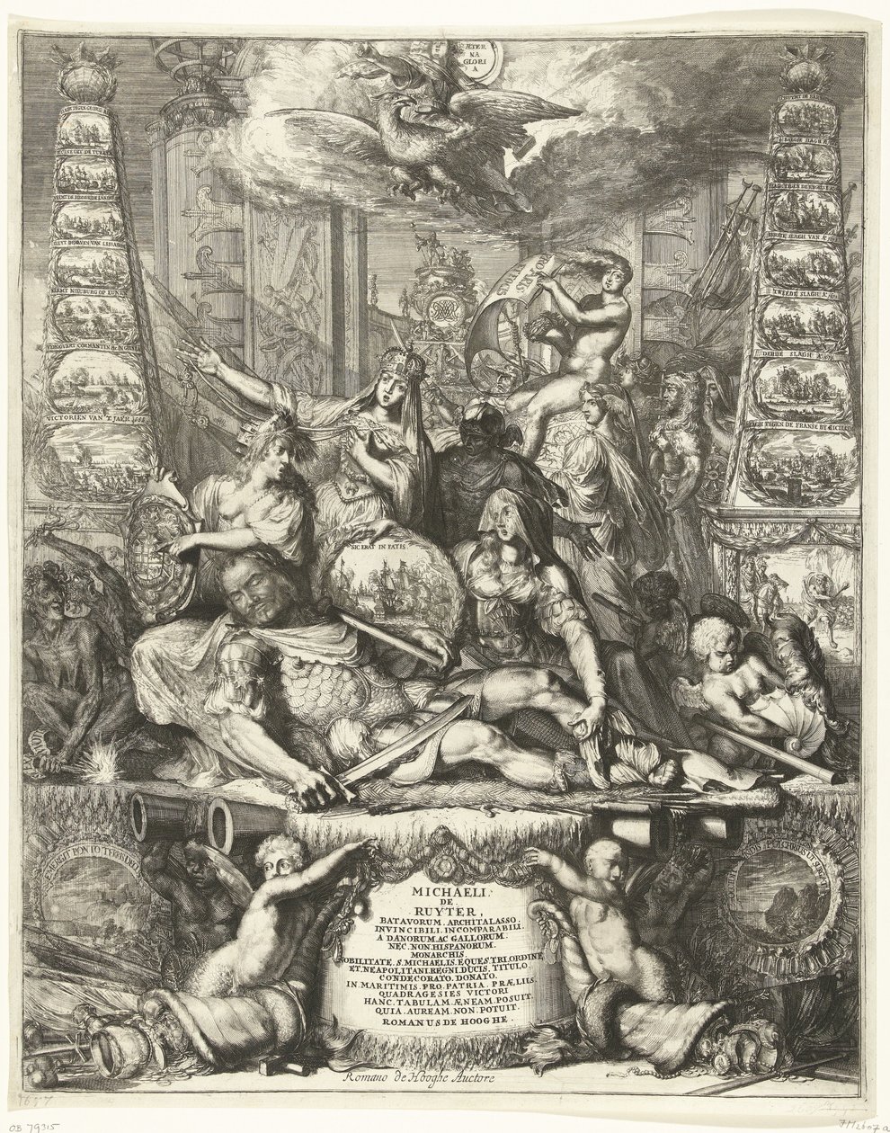 Allegori över Michiel de Ruyters död, 1676 av Romeyn de Hooghe