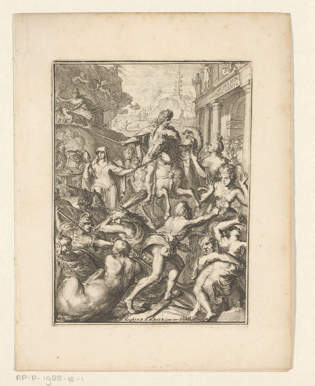 Allegorisk framställning av Vilhelm III till häst av Romeyn de Hooghe