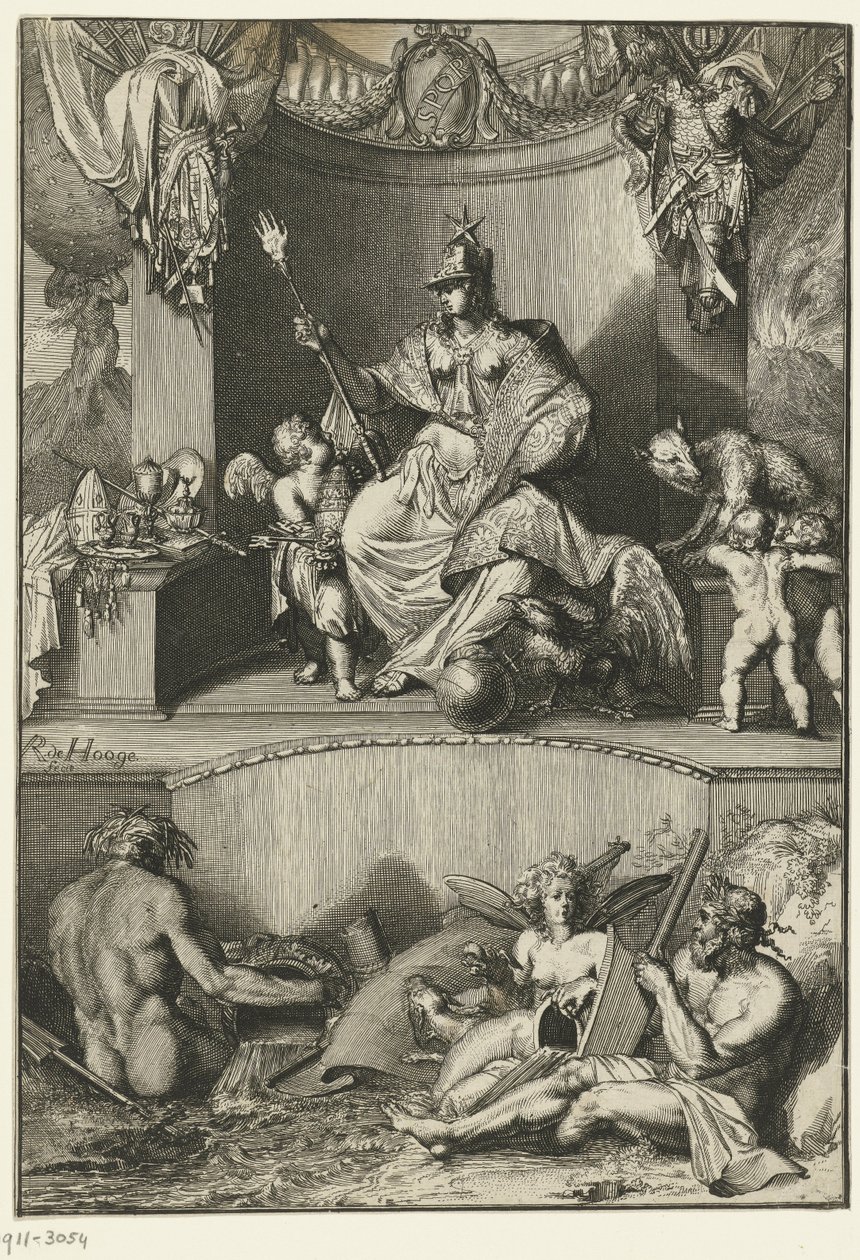 Allegorisk representation av staden Rom av Romeyn de Hooghe