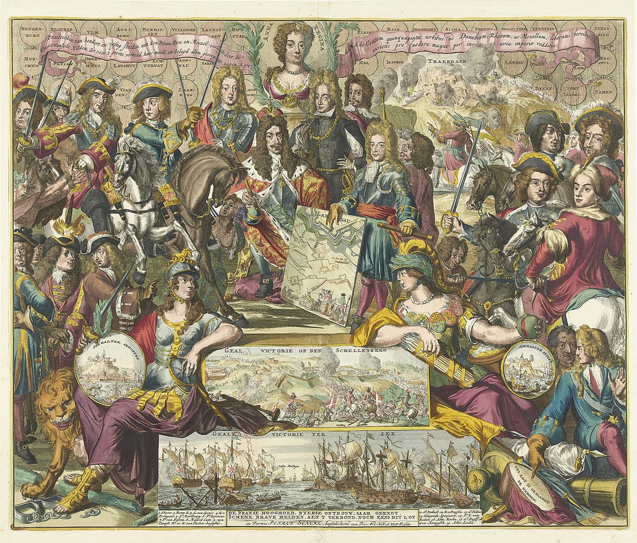 Allegori om de allierades seger 1704, 1704-1705 av Romeyn de Hooghe