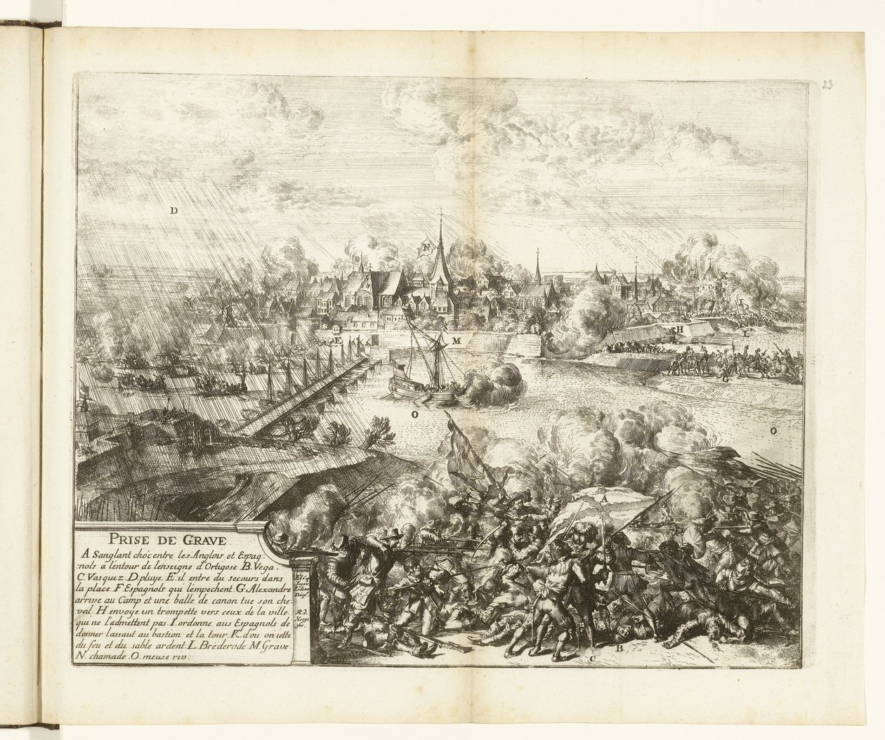 Beleg en inname van Grave, 1586 Inspelning (titel på objekt) Wars of Flanders (serietitel) av Romeyn de Hooghe
