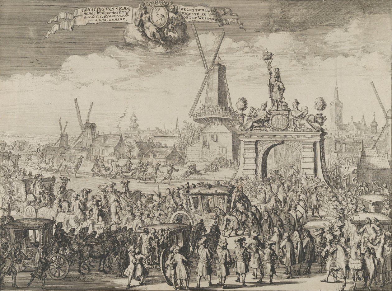 William III:s intåg i Haag Inhaling van S.K. Maj aende Westeynder brug dörr ..., 1691. av Romeyn de Hooghe