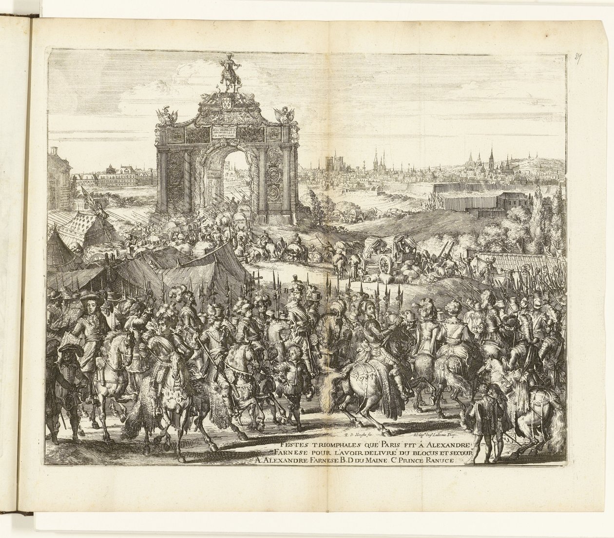 Festligt inträde av Farnese efter reliefen i Paris, 1590 Festes triomphales que Paris fit à Alexandre Farnese pour l