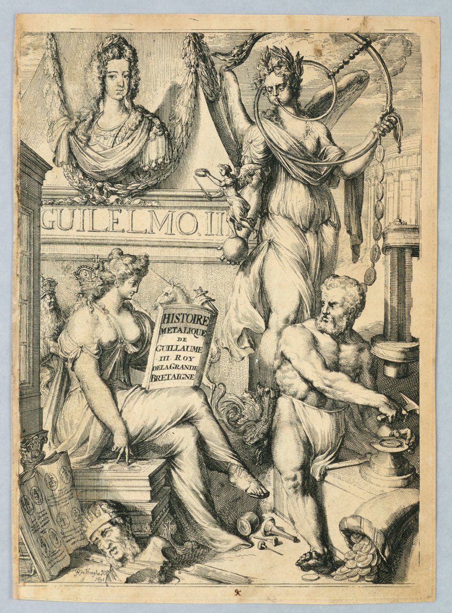 Frontispice, "Metal History of William III, King of Great Britain" av Romeyn de Hooghe