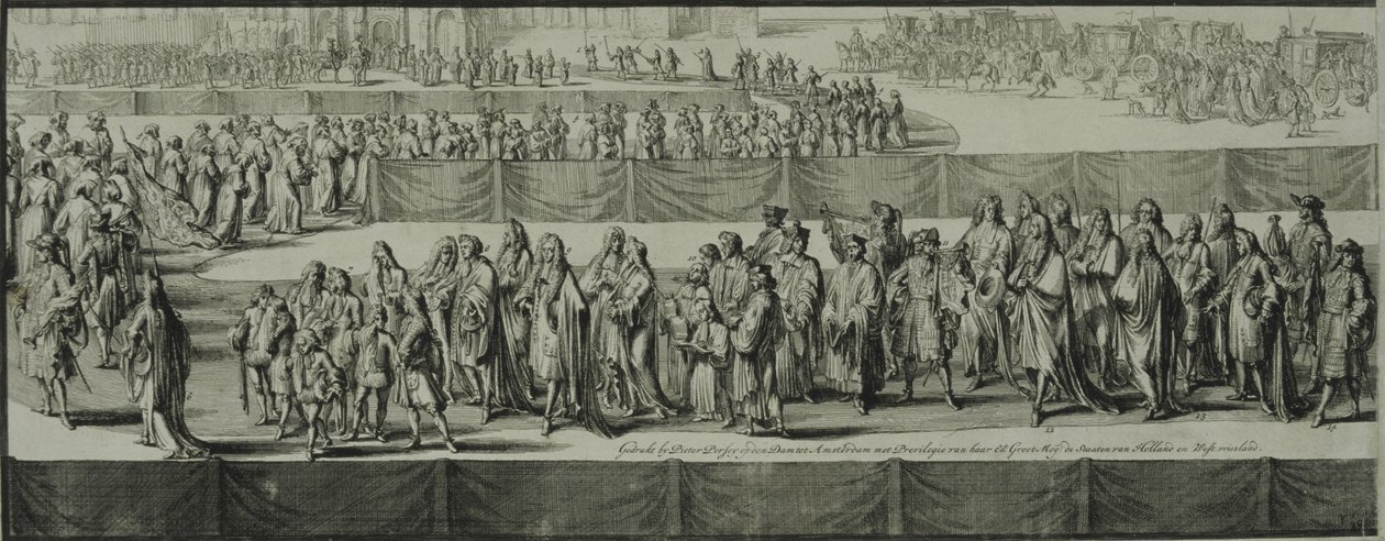Drottning Mary II:s begravningsprocession, 1695 av Romeyn de Hooghe