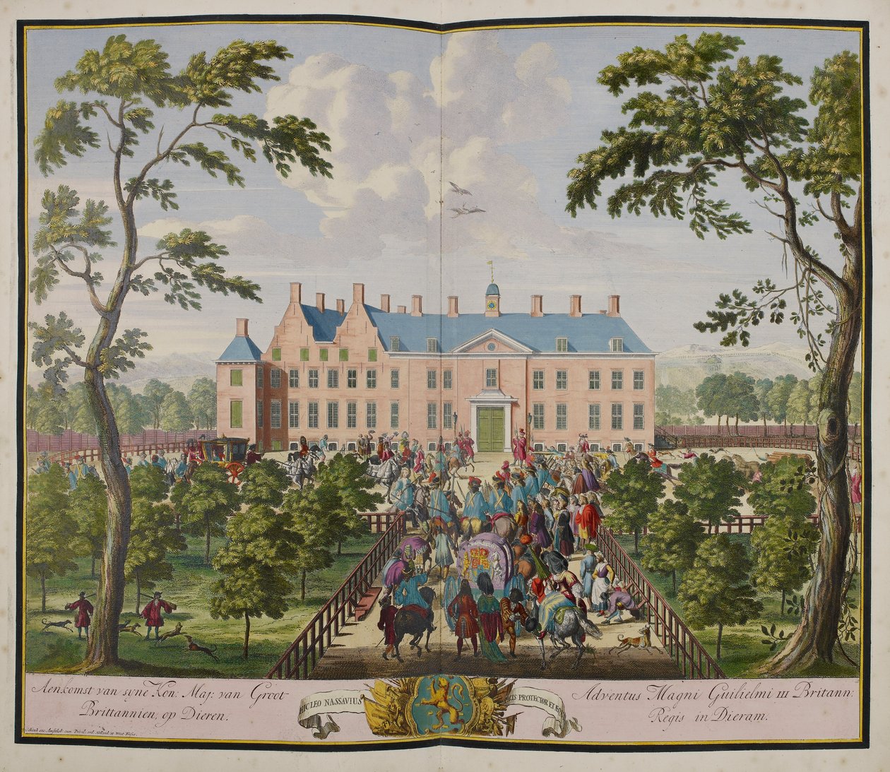 Hans Majestät Konungen vid Hof te Dieren av Romeyn de Hooghe