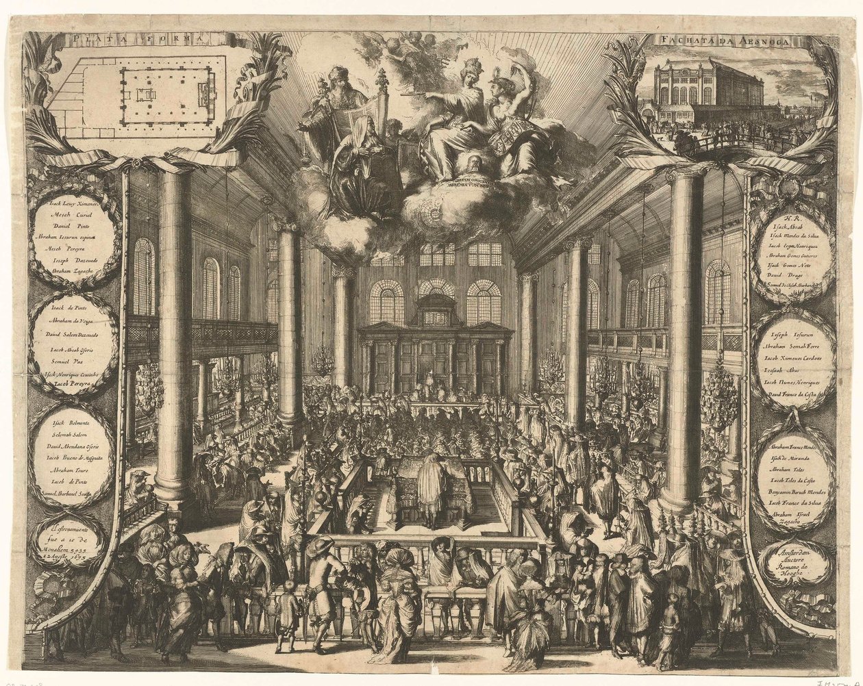 Invigning av den portugisiska synagogan i Amsterdam, 1675 av Romeyn de Hooghe