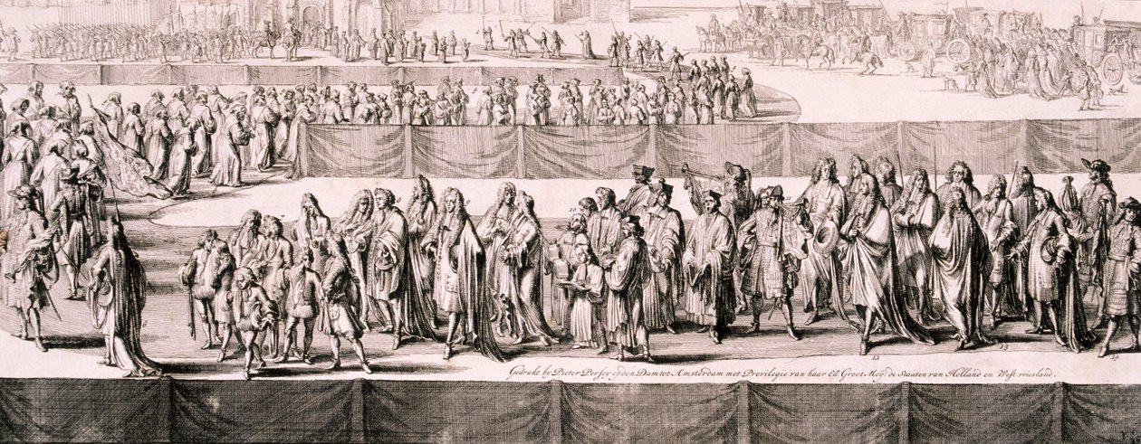 Drottning Mary II:s begravning, Westminster Abbey, London, 1695 av Romeyn de Hooghe