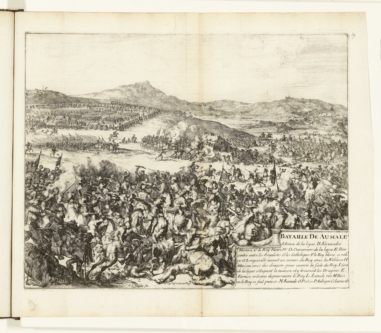 Slag bij Aumale, 1592 Battle of Aumale (titel på objekt) Wars of Flanders (serietitel) av Romeyn de Hooghe