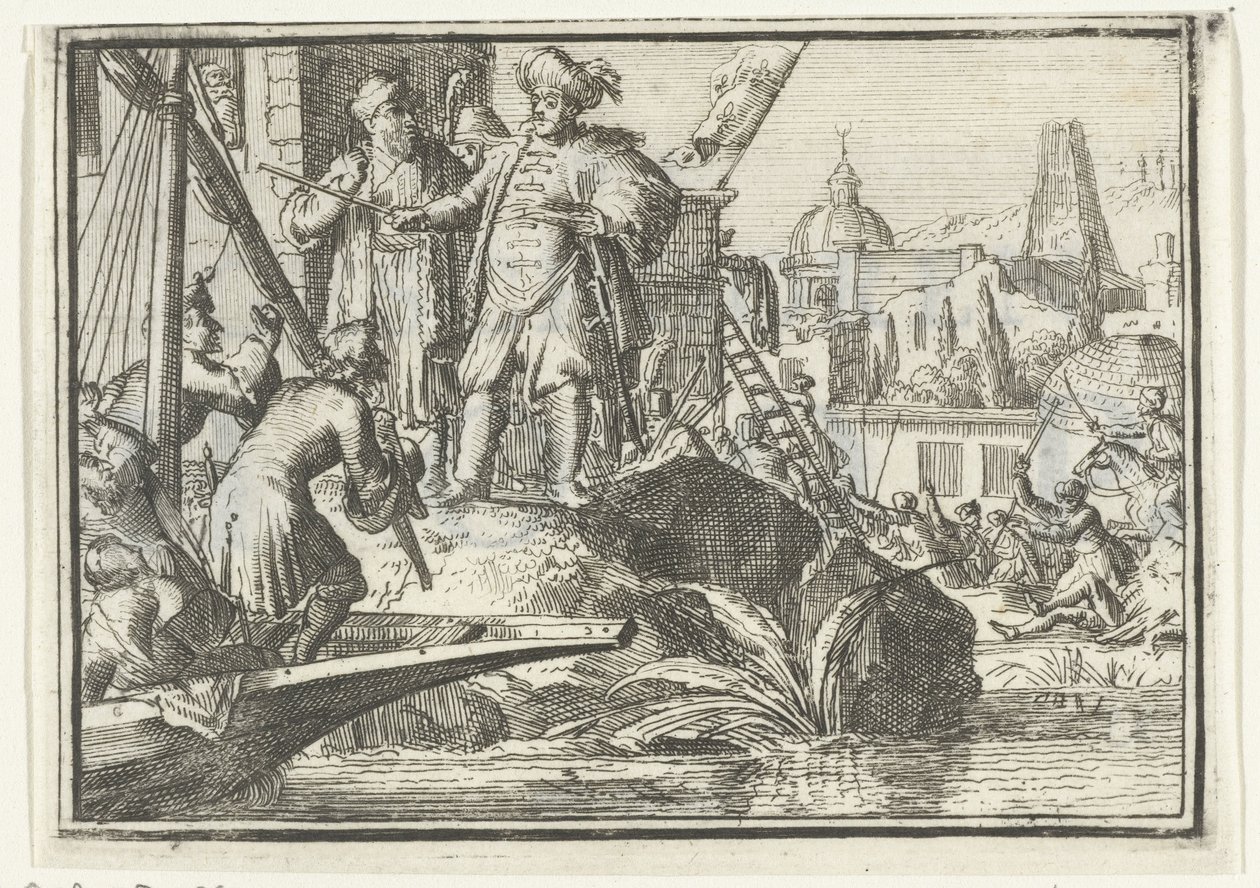 Titelsida för broschyren: The Shaved Hope, 1702 The Shaved Hope (titel på objekt) Esopus in Europe (serietitel) av Romeyn de Hooghe