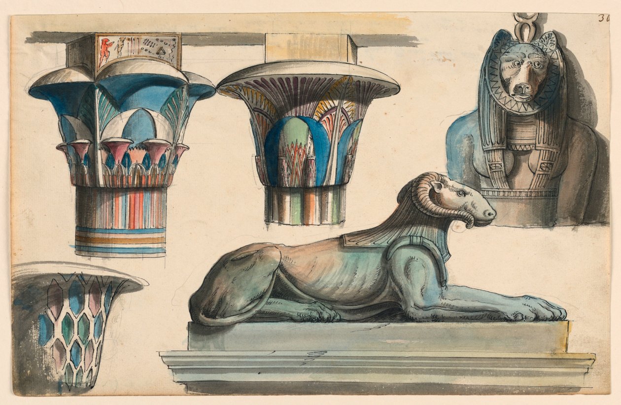 egyptiska antikviteter av Romolo Achille Liverani