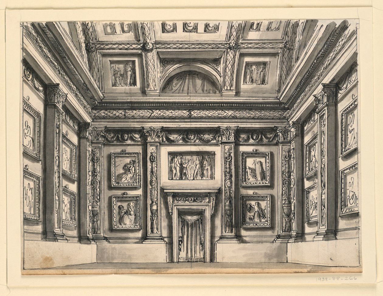 Scenografi, Palace interiör av Romolo Achille Liverani