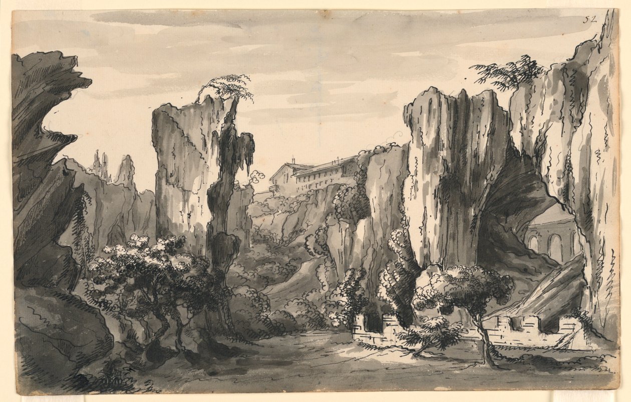 Scenografi, Rocky Valley med byggnader av Romolo Achille Liverani