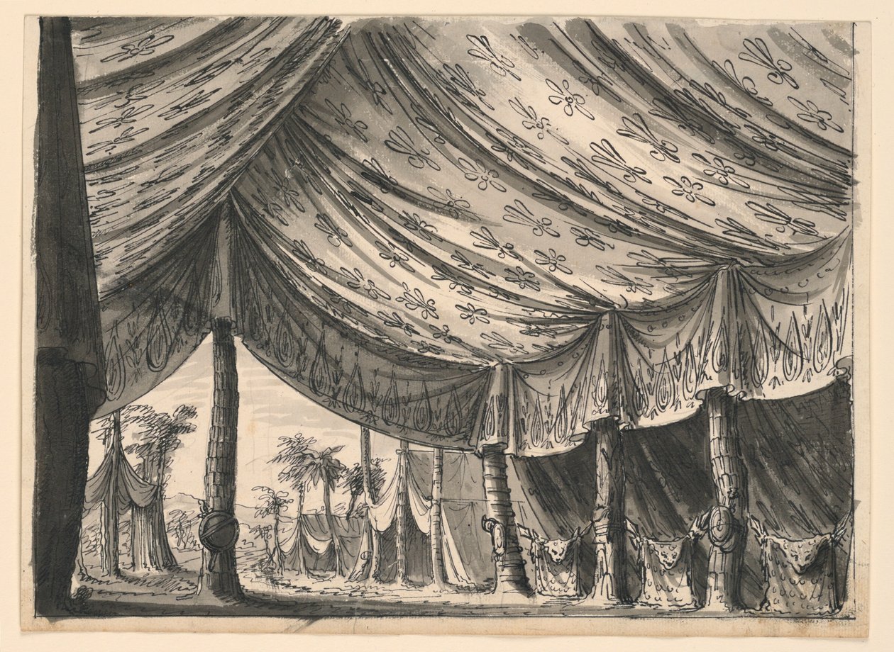 Scendesign, Genghis Khans tält, för baletten "Genghis Khan" av Luigi Henry av Romolo Achille Liverani