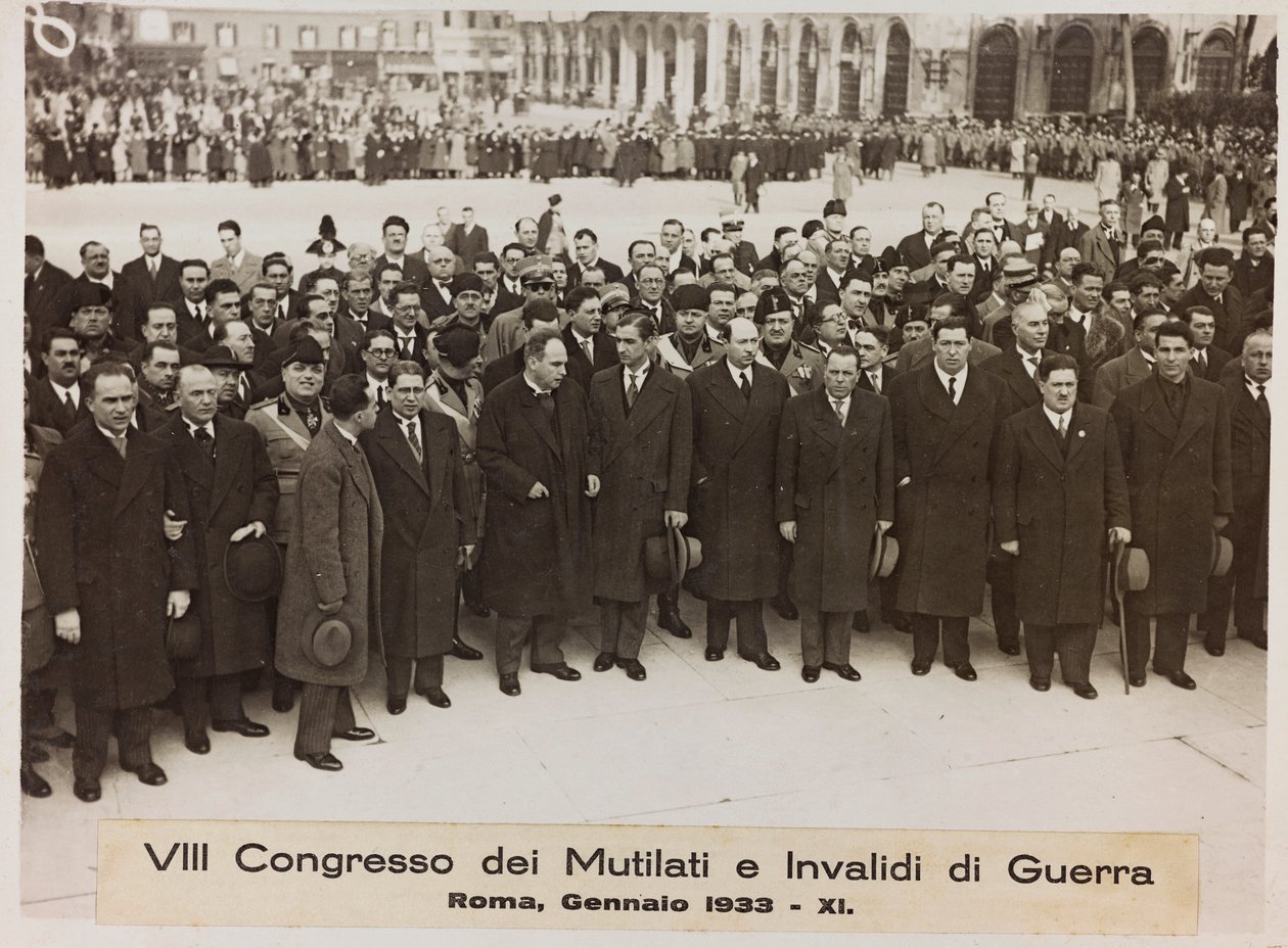 "VIII Kongress för lemlästade och krigsinvalider - Rom, januari 1933 - 11" (s/v foto) av Romolo del Papa