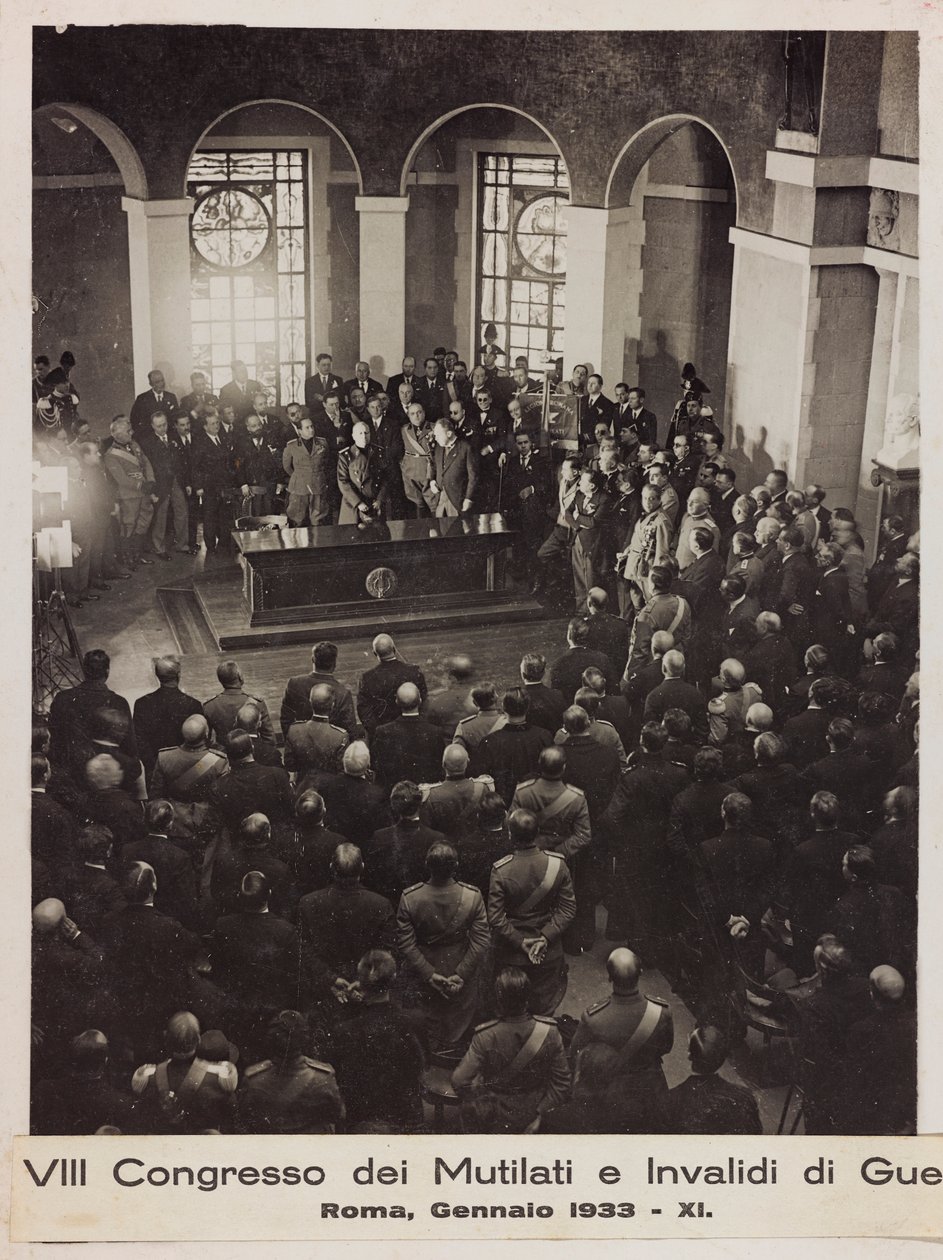 "VIII Kongress för lemlästade och krigsinvalider - Rom, januari 1933 - 11" (s/v foto) av Romolo del Papa