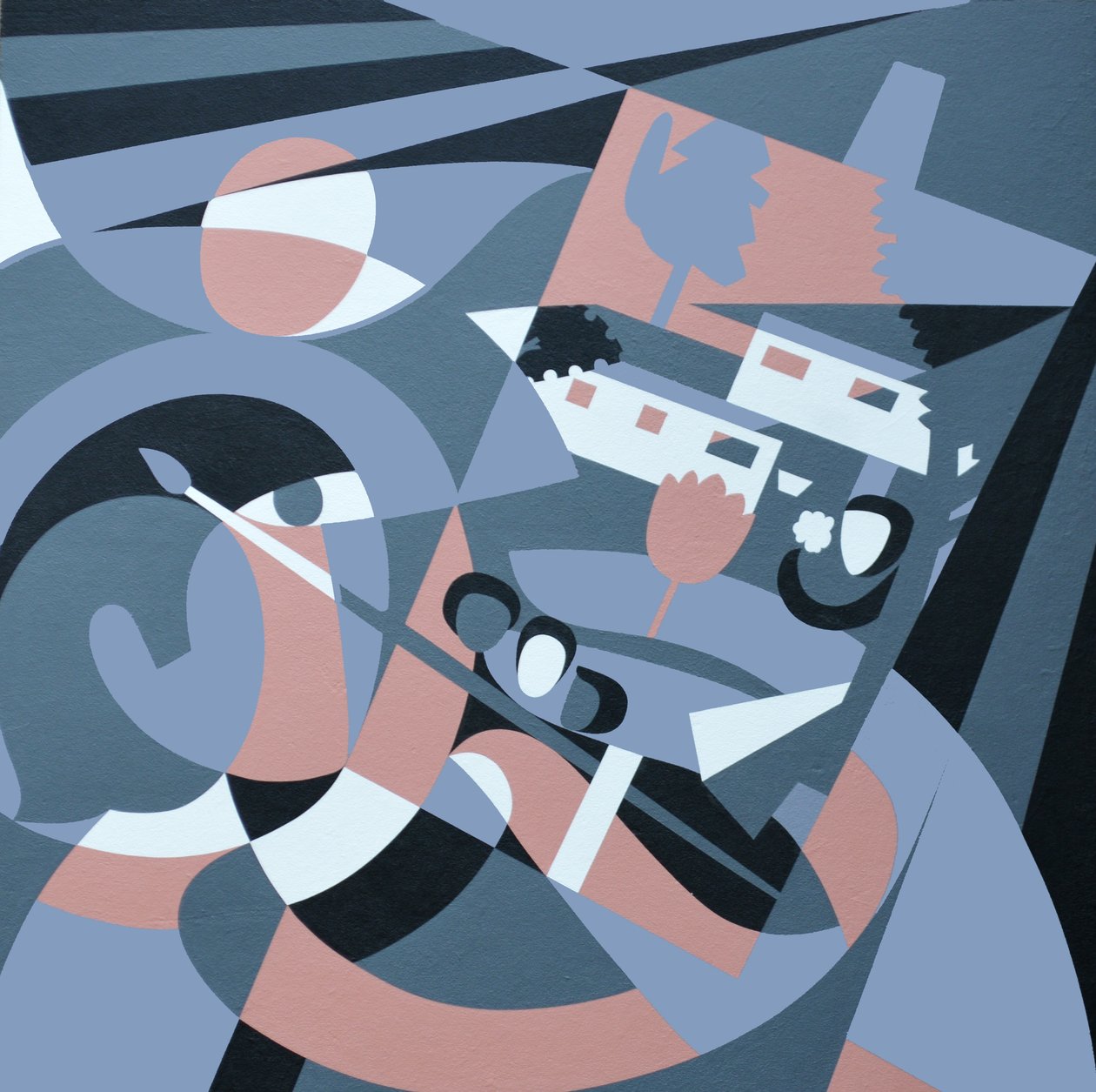 Aukuso, 2006 (acrylic i luga o le laupapa)swed av Ron Waddams