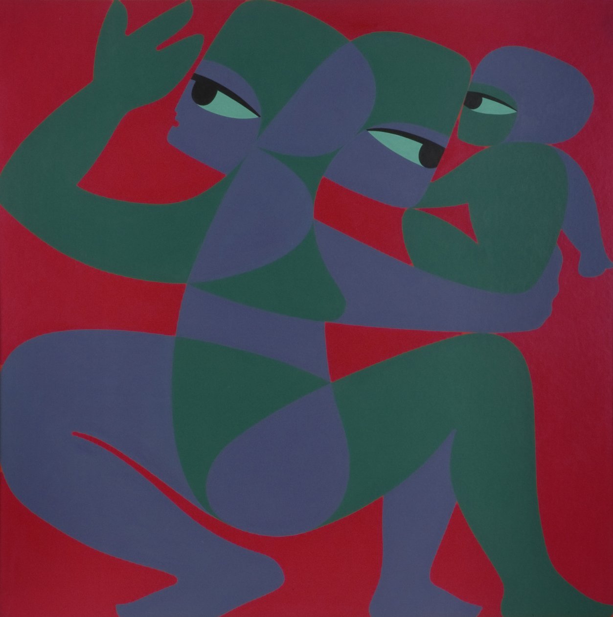 Nuclear Family, 1975 (akryl ombord) av Ron Waddams