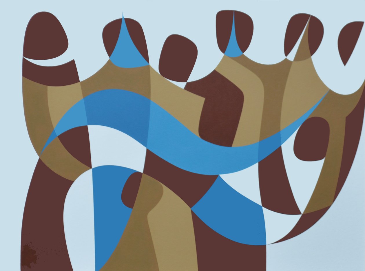 Presence IV, 1989 (akryl ombord) av Ron Waddams