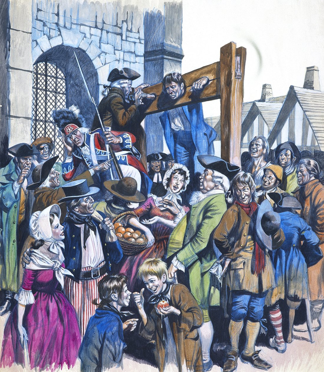 Daniel Defoe (1660-1731) (gouache på papper) av Ron Embleton